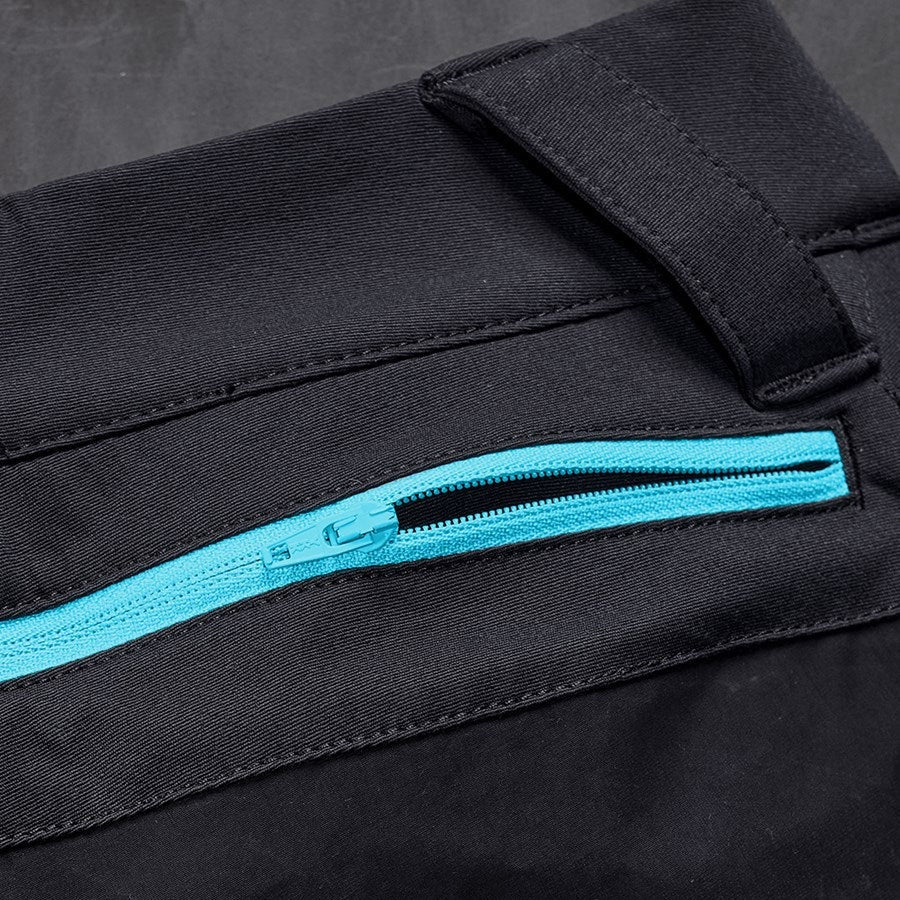 Detailed image Hybrid functional trousers e.s.trail, ladies' black/lapisturquoise