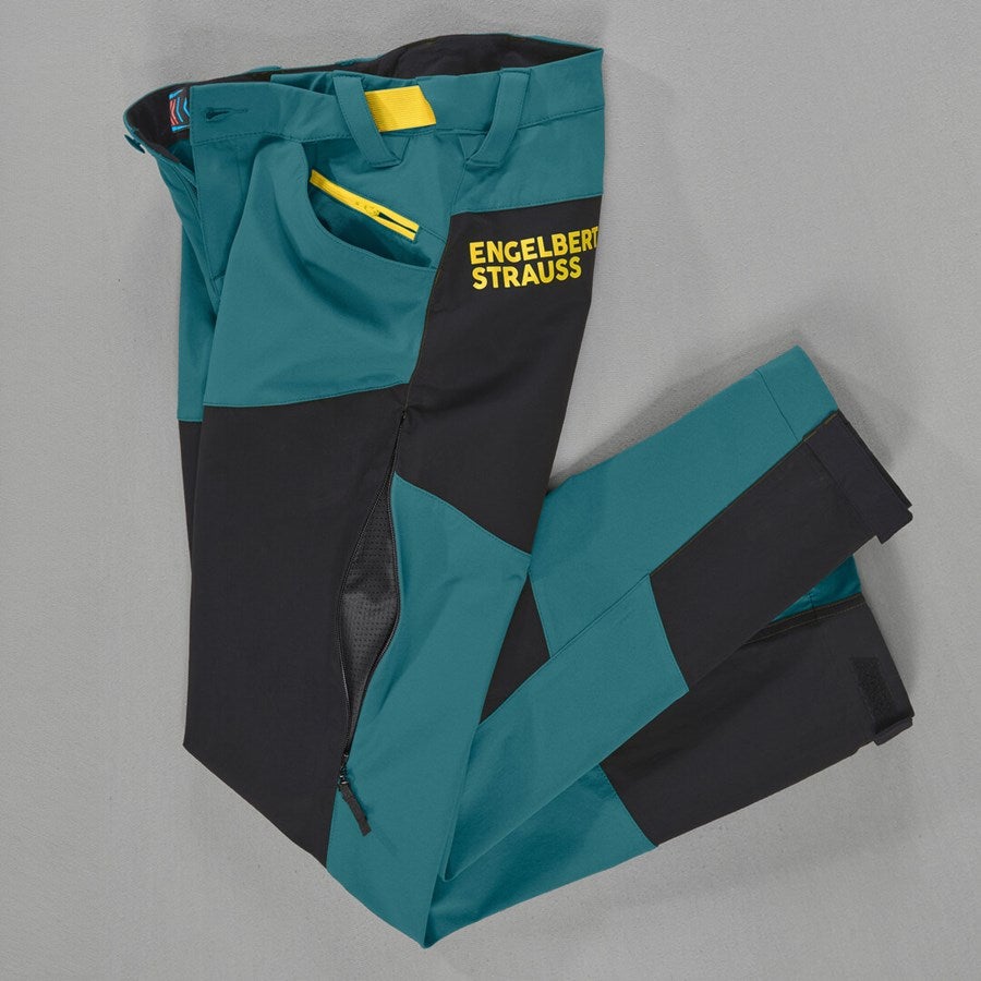 Detailed image Hybrid functional trousers e.s.trail, ladies' emeraldgreen/chromeyellow