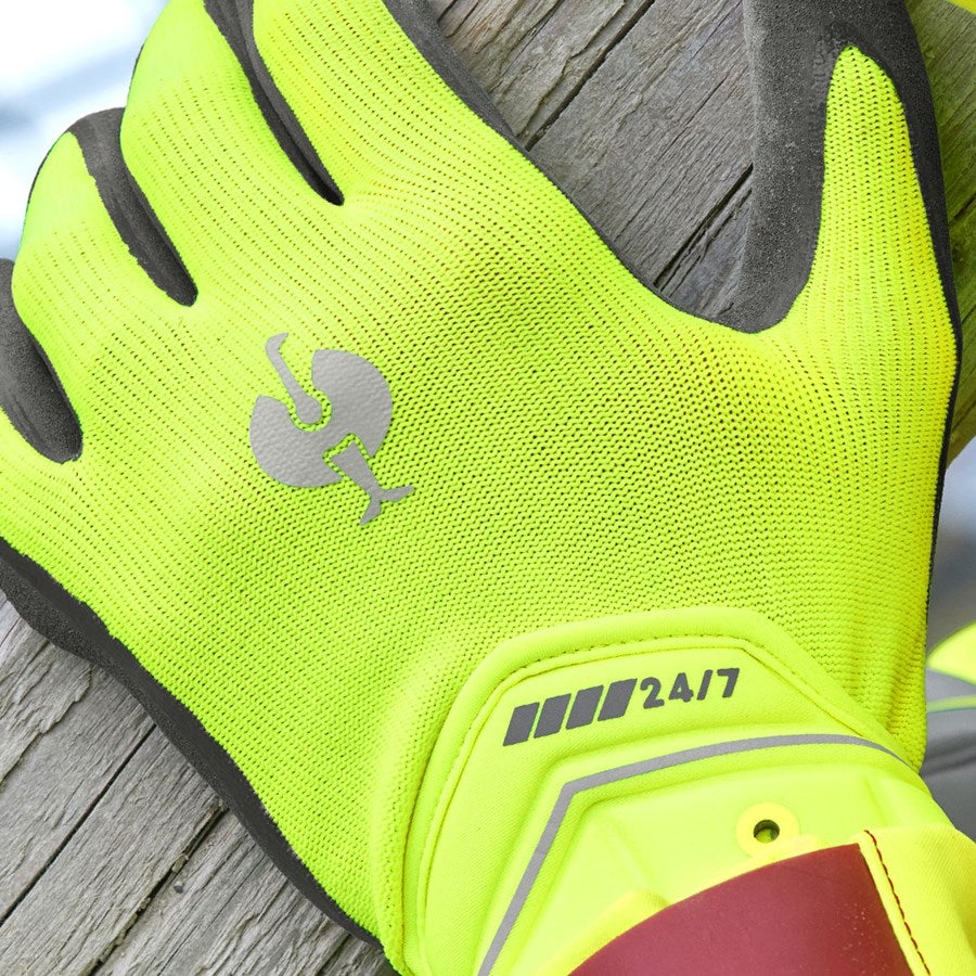 Detailed image Hybrid gloves e.s.motion 24/7 high-vis yellow/anthracite