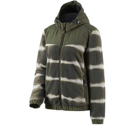Primary image Hybr.fleece hoody jacket tie-dye e.s.motion ten,l. disguisegreen/moorgreen