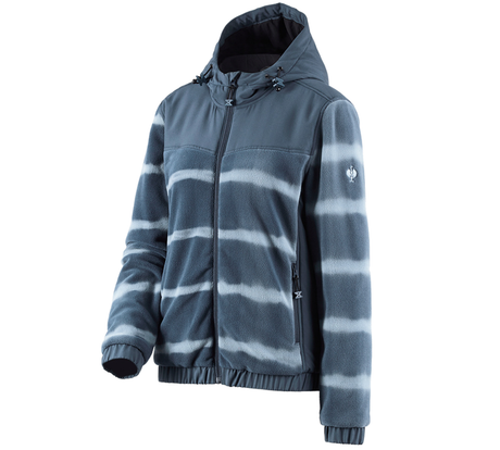 Primary image Hybr.fleece hoody jacket tie-dye e.s.motion ten,l. slateblue/smokeblue