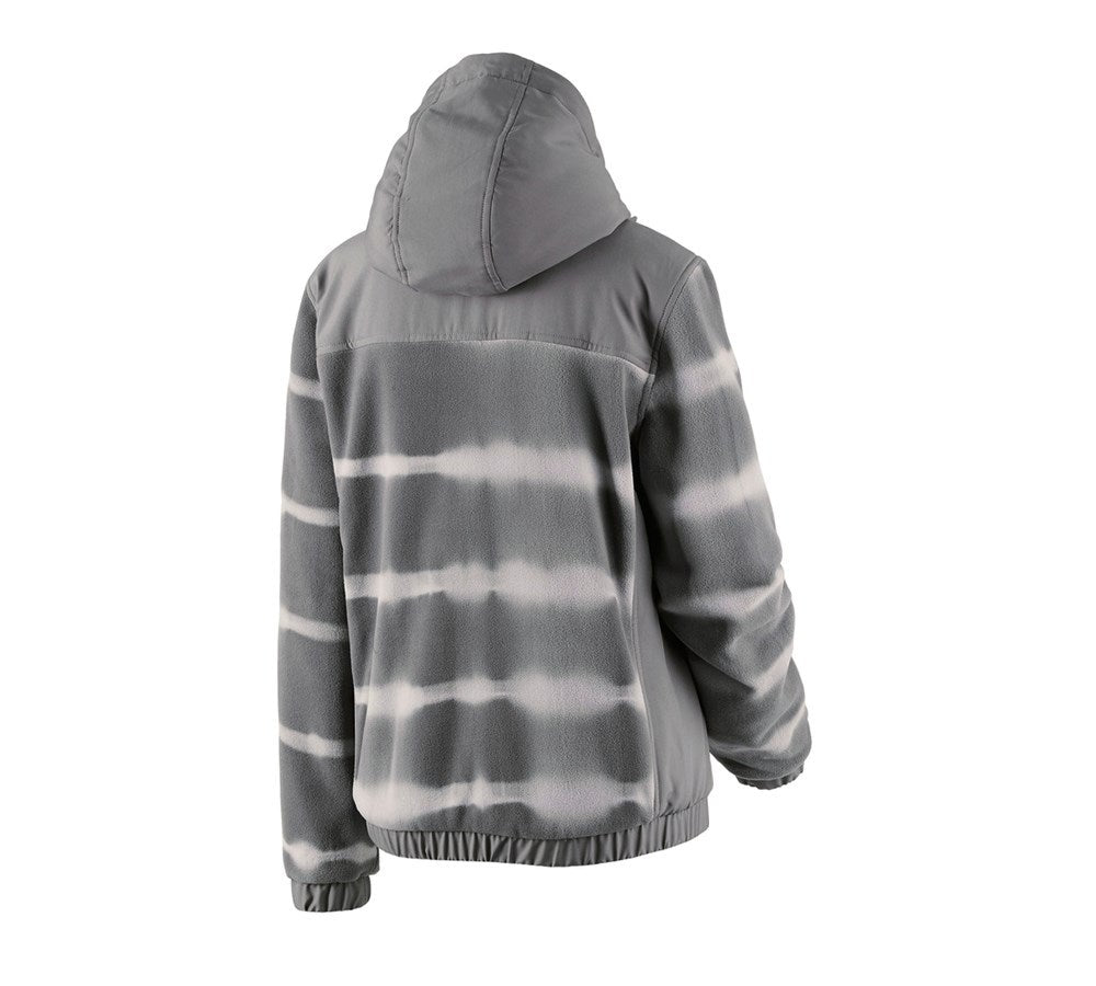 Secondary image Hybr.fleece hoody jacket tie-dye e.s.motion ten,l. granite/opalgrey
