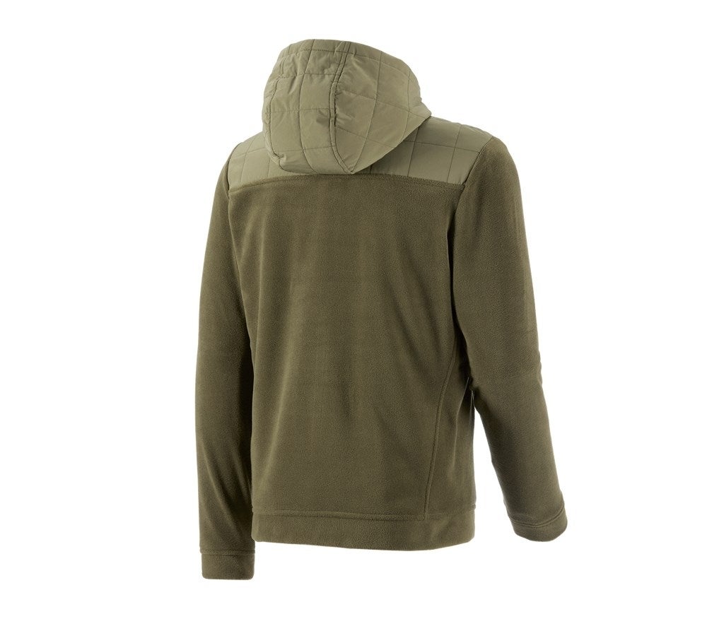 Secondary image Hybrid fleece hoody jacket e.s.concrete mudgreen/stipagreen