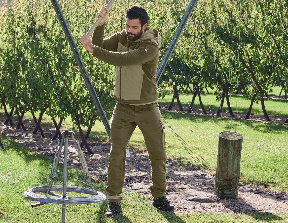 Additional image 1 Hybrid fleece hoody jacket e.s.concrete mudgreen/stipagreen