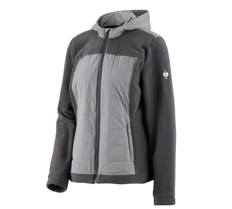 Primary image Hybrid fleece hoody jacket e.s.concrete, ladies' anthracite/pearlgrey