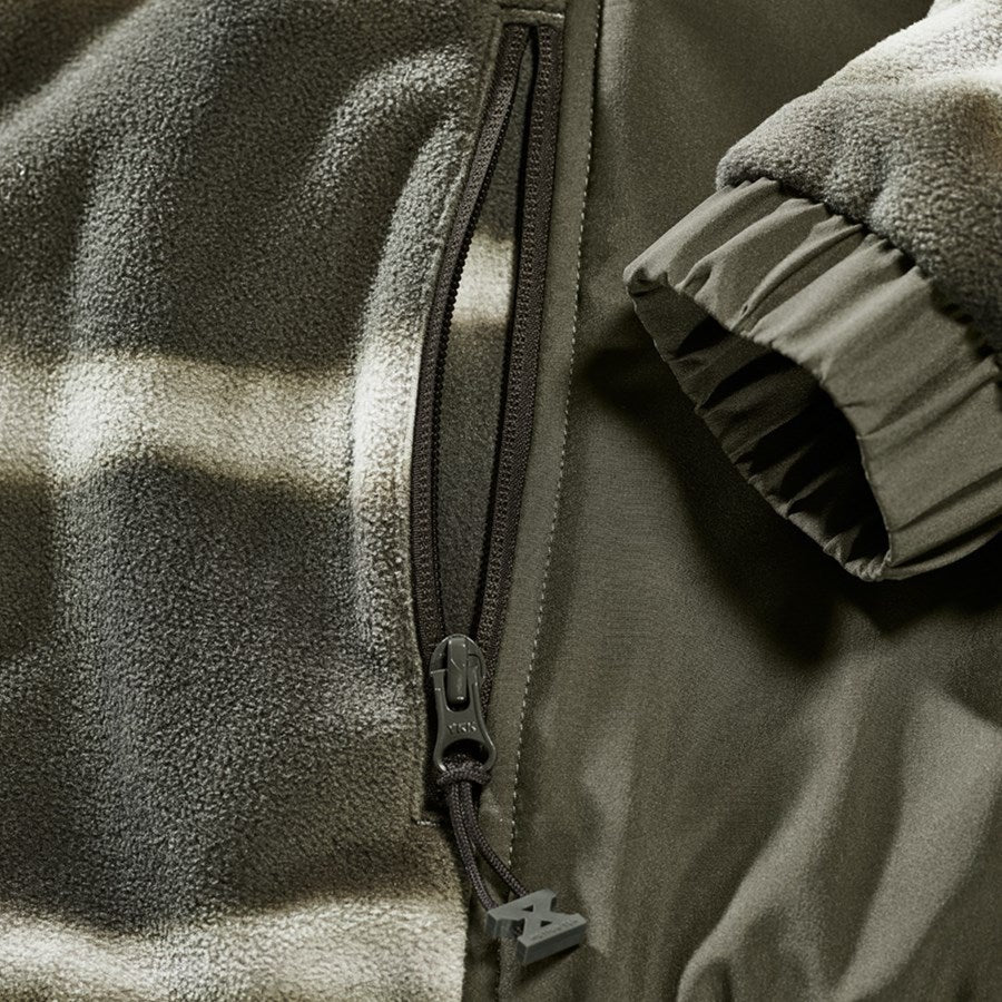 Detailed image Hybrid fleece hoody jacket tie-dye e.s.motion ten disguisegreen/moorgreen