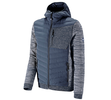 Primary image Hybrid hooded knitted jacket e.s.motion ten slateblue melange
