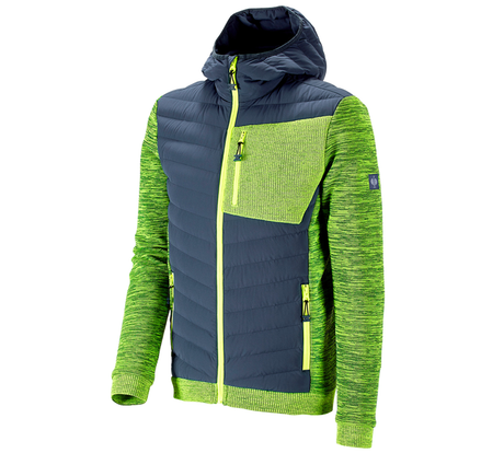 Primary image Hybrid hooded knitted jacket e.s.motion ten slateblue/high-vis yellow melange
