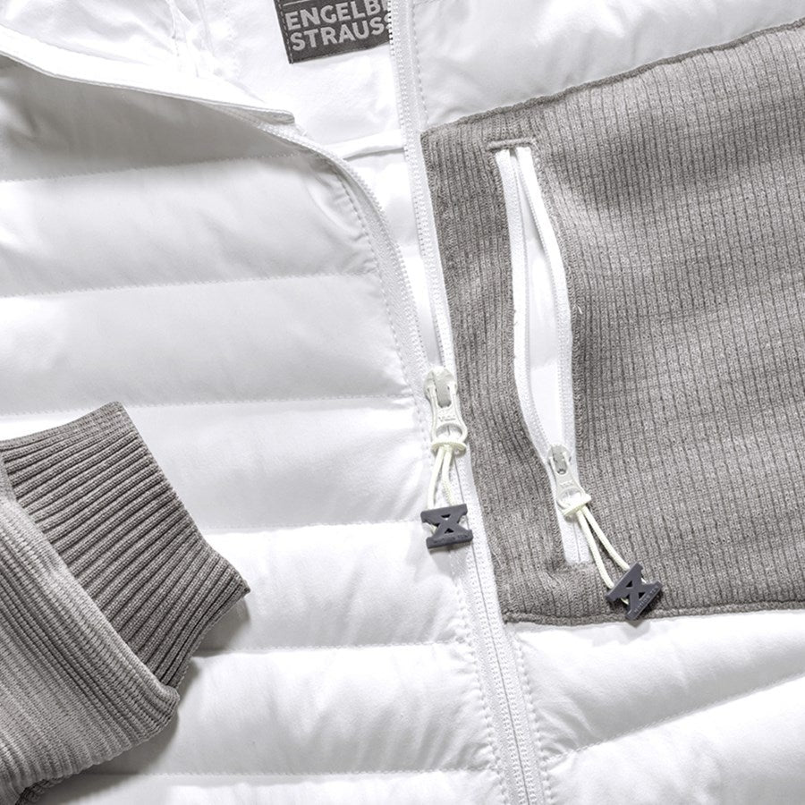 Detailed image Hybrid hooded knitted jacket e.s.motion ten white melange