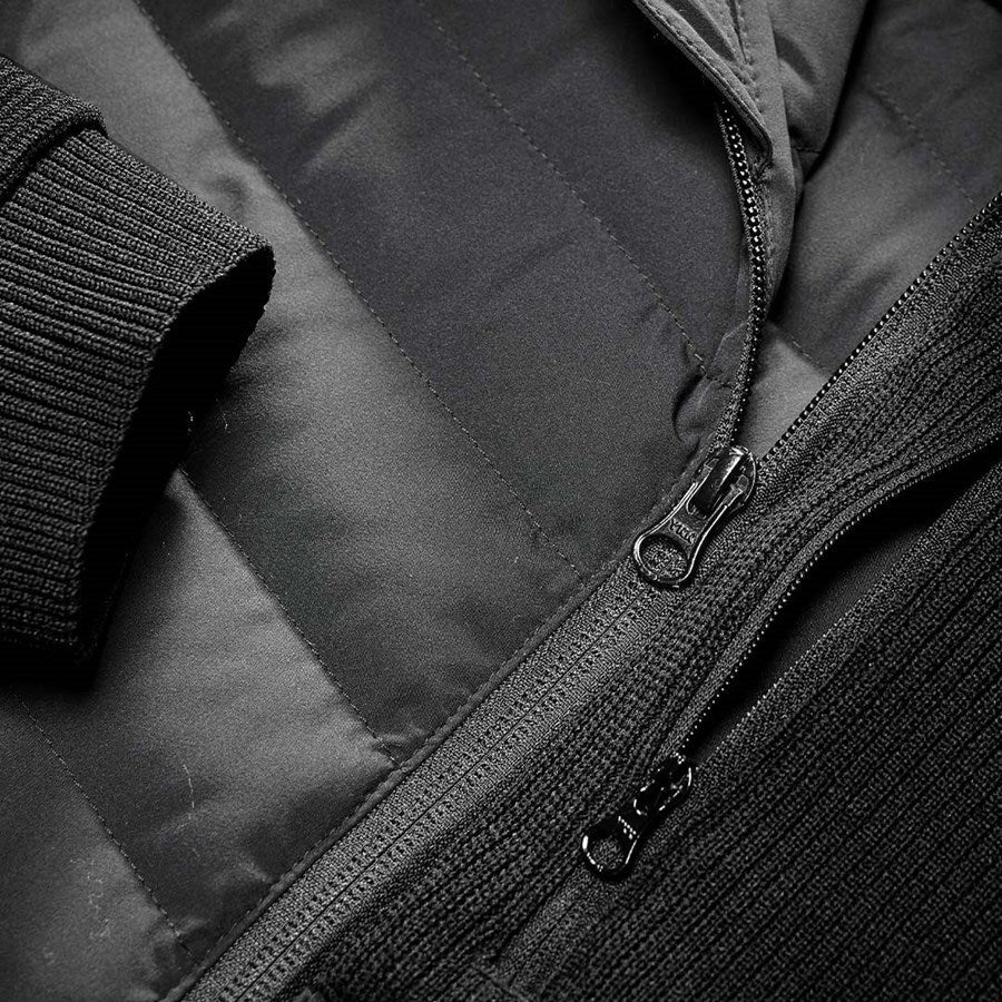 Detailed image Hybrid hooded knitted jacket e.s.motion ten black