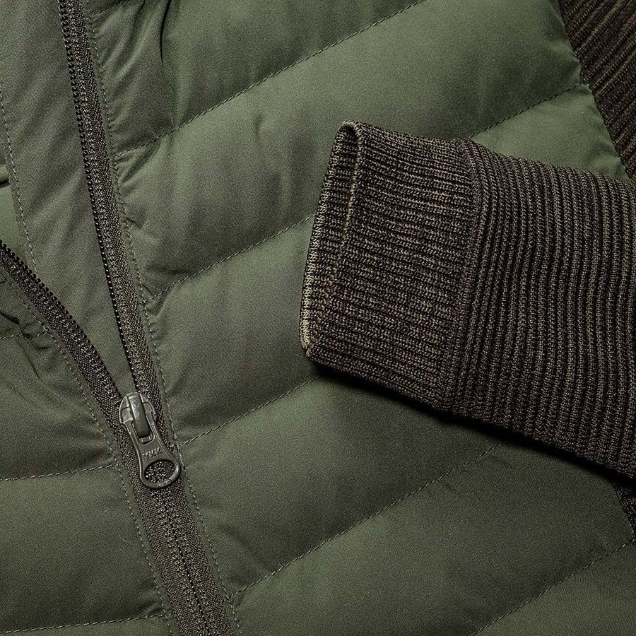 Detailed image Hybrid hooded knitted jacket e.s.motion ten,ladies disguisegreen melange