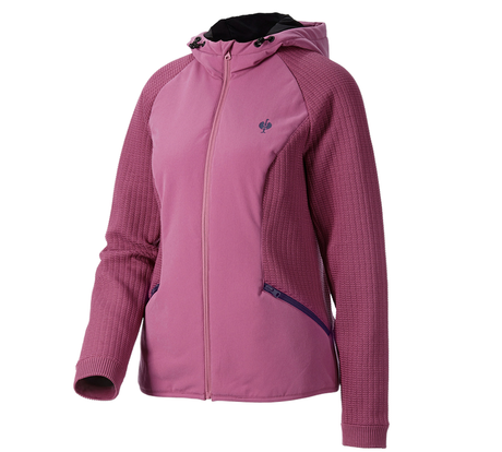 Primary image Hybrid hooded knitted jacket e.s.trail, ladies' tarapink/deepblue