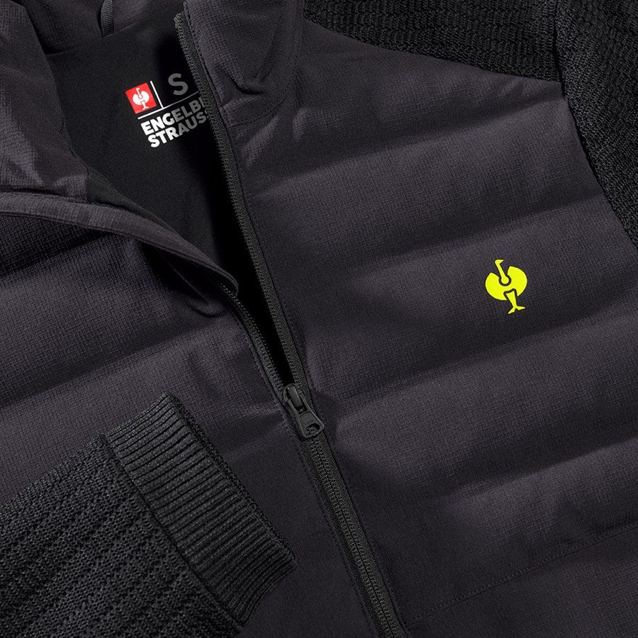 Detailed image Hybrid knitted jacket e.s.trail black/acid yellow