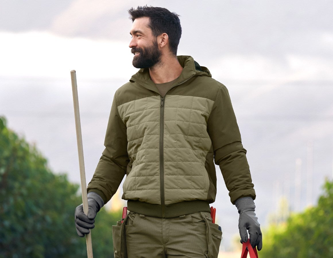 Main action image Hooded pilot jacket e.s.concrete mudgreen/stipagreen