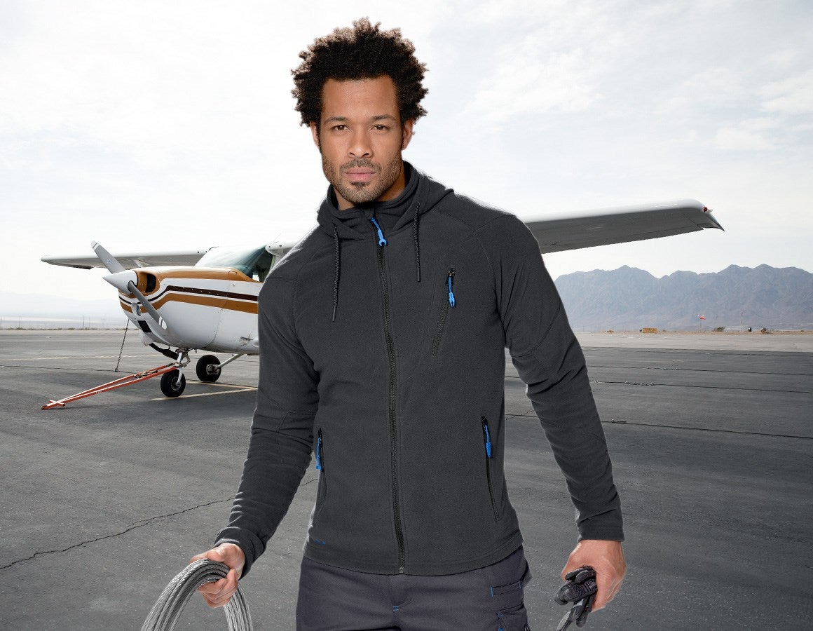 Main action image Hooded fleece jacket e.s.motion 2020 graphite