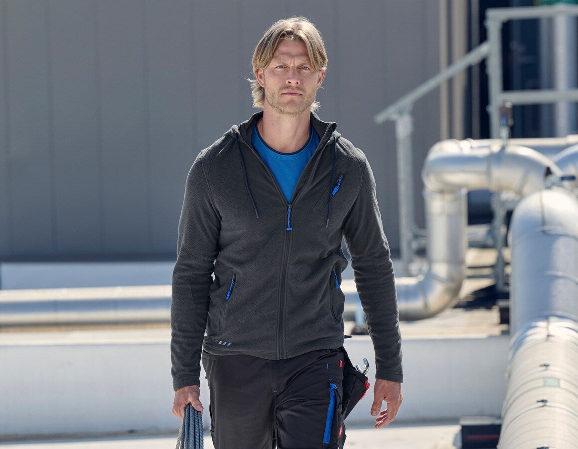 Main action image Hooded fleece jacket e.s.motion 2020 graphite