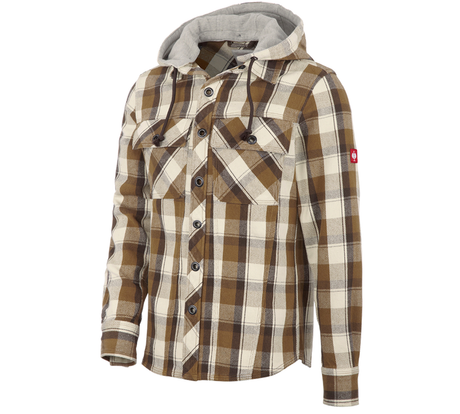 Primary image Hooded shirt e.s.roughtough bark/walnut/nature