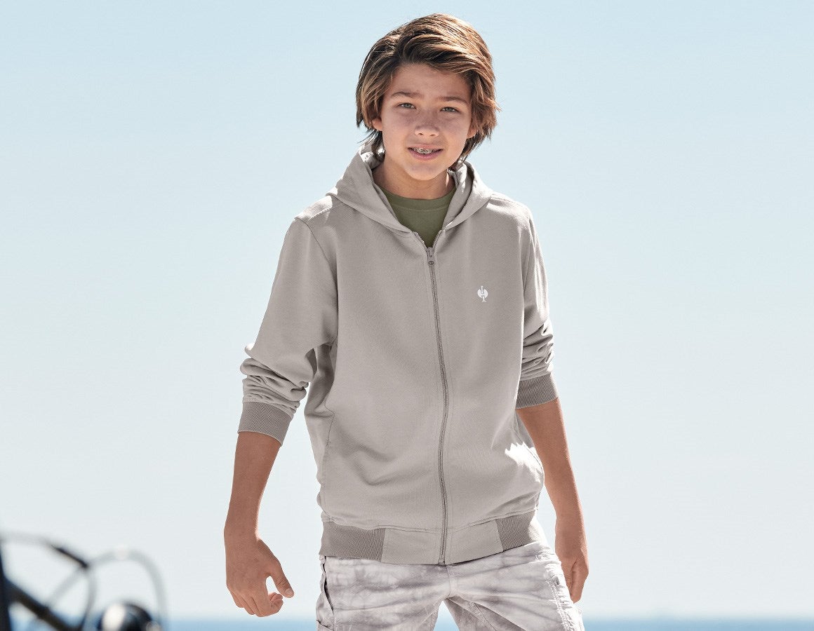 Main action image Hooded sweat jacket e.s.motion ten, children's opalgrey vintage