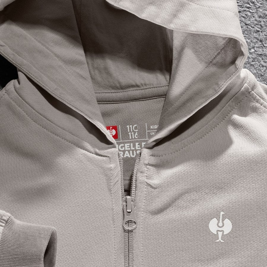 Detailed image Hooded sweat jacket e.s.motion ten, children's opalgrey vintage