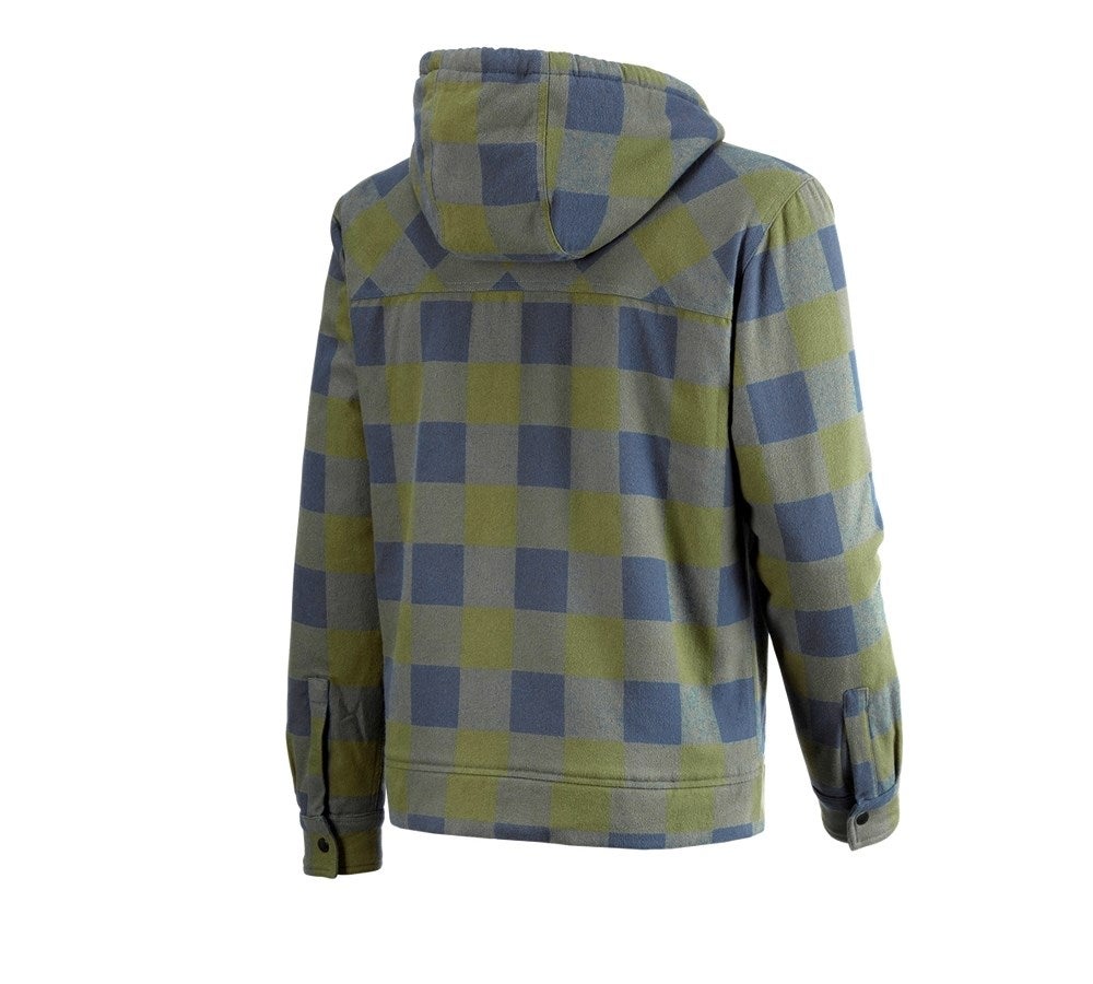 Secondary image Check-hooded jacket e.s.iconic mountaingreen/oxidblue
