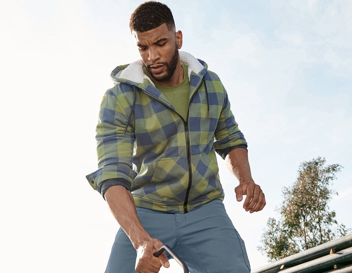 Additional image 2 Check-hooded jacket e.s.iconic mountaingreen/oxidblue