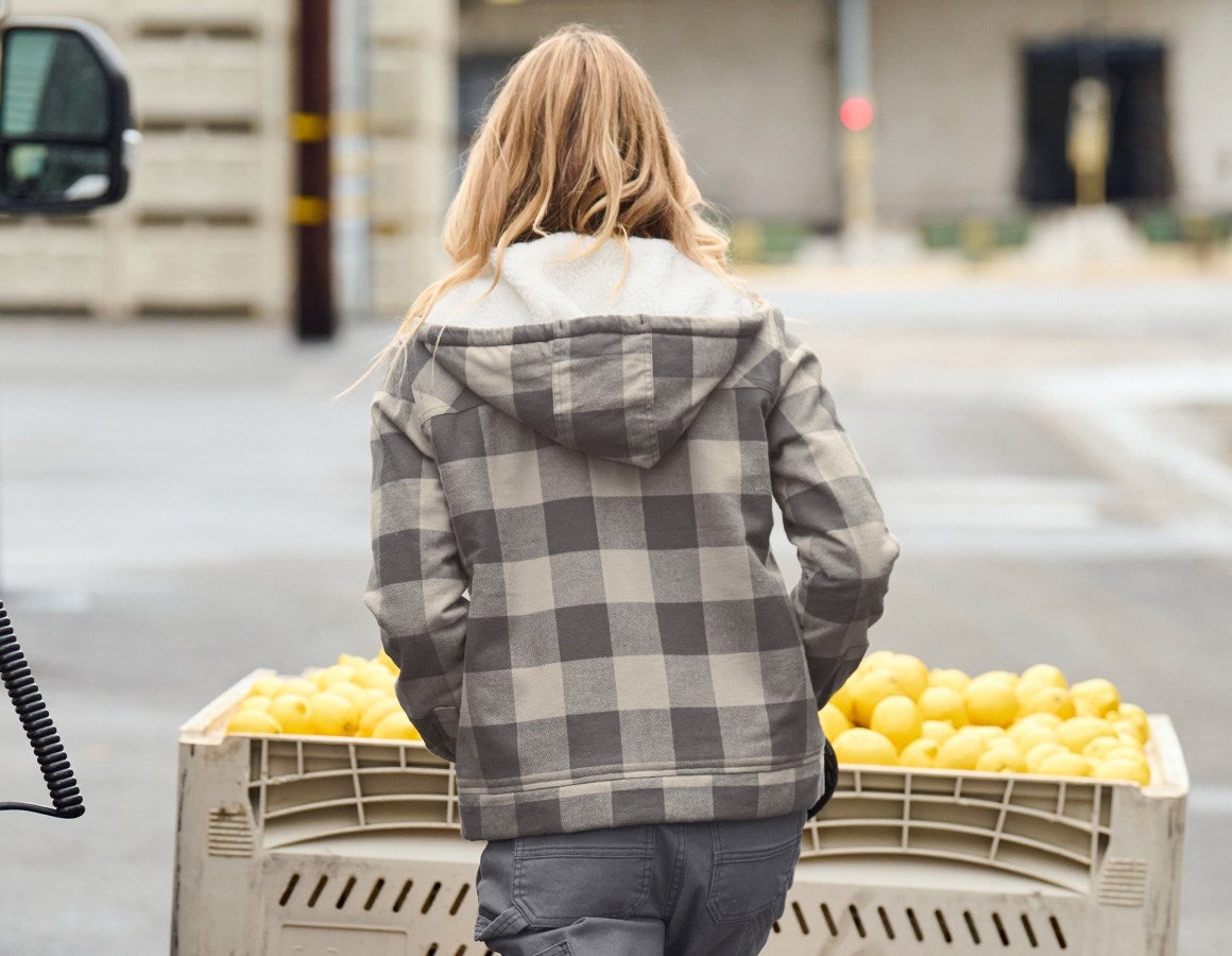 Additional image 2 Check-hooded jacket e.s.iconic, ladies' dolphingrey/carbongrey