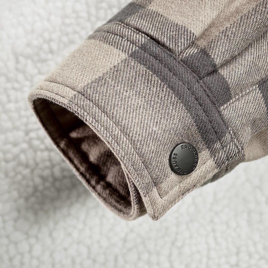 Detailed image Check-hooded jacket e.s.iconic, ladies' dolphingrey/carbongrey