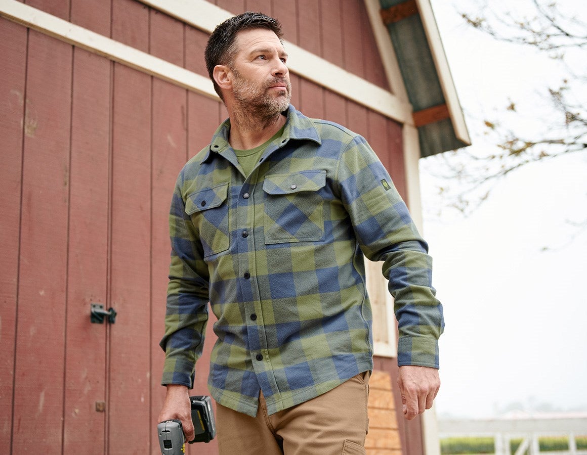Main action image Check shirt e.s.iconic mountaingreen/oxidblue