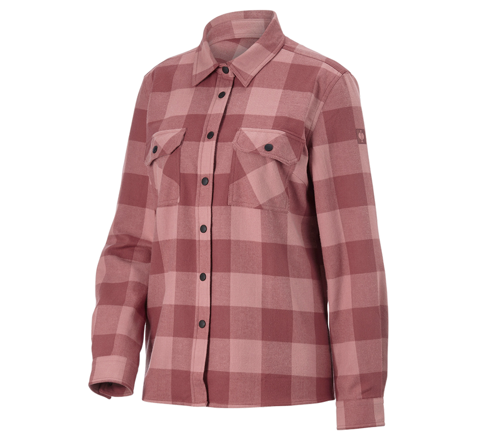 Primary image Check shirt e.s.iconic, ladies' quartz pink/oxidred