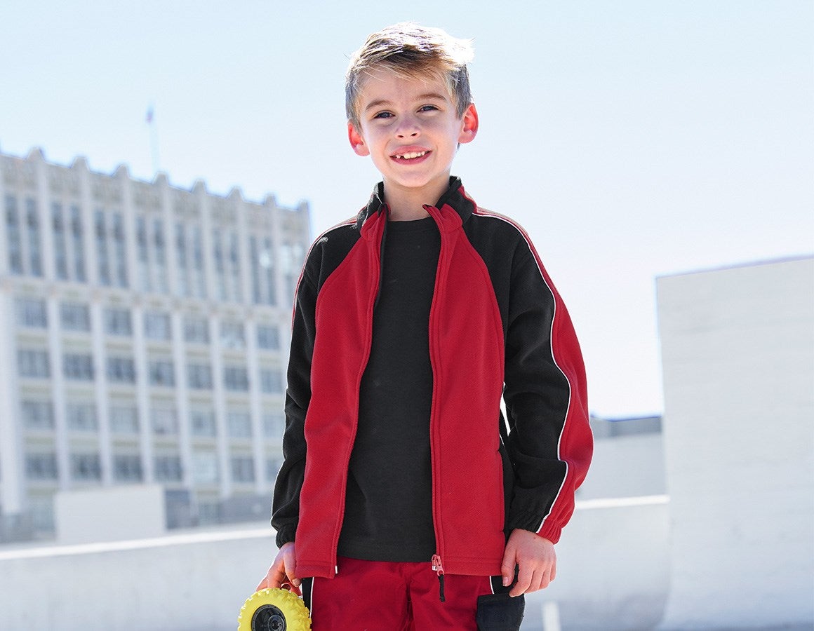 Main action image Children's microfleece jacket dryplexx® micro red/black