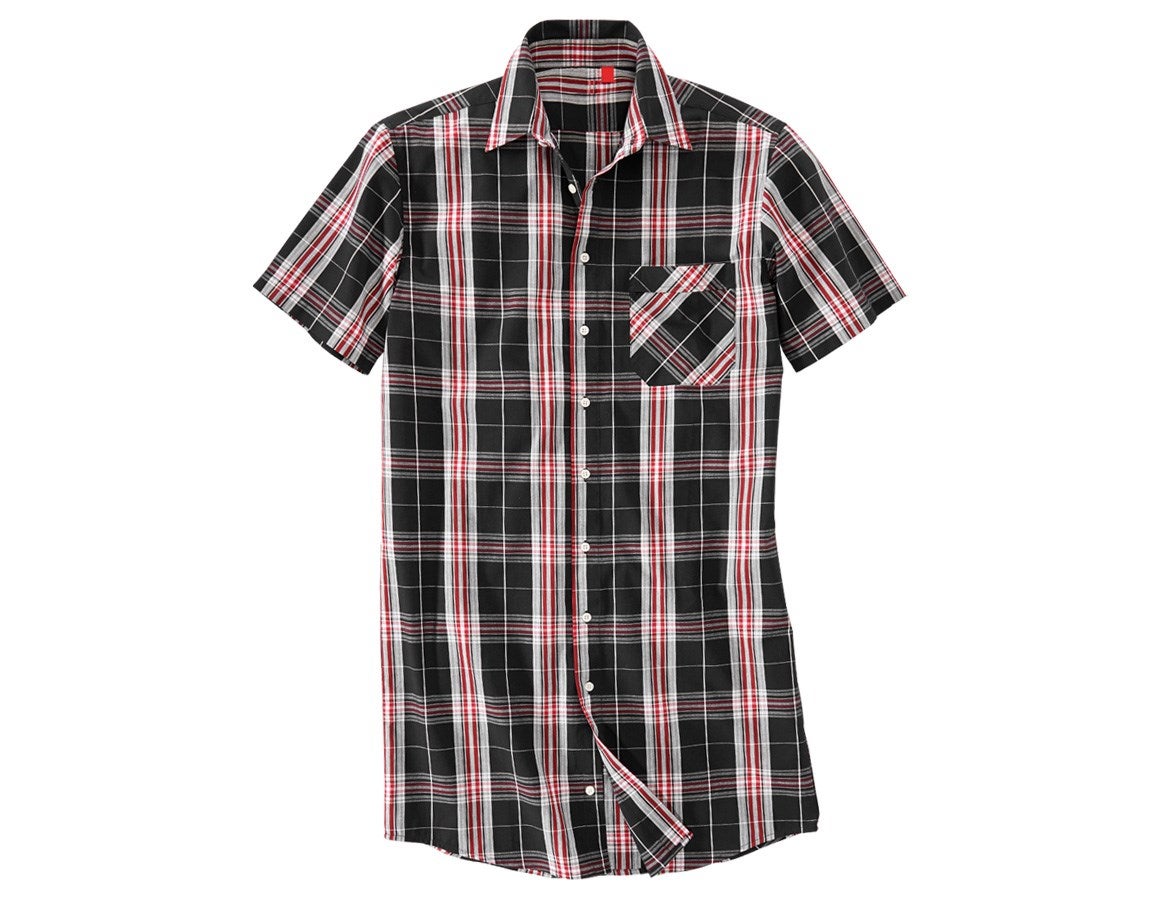Primary image Short sleeved shirt Lübeck, extra long black/red/white