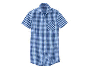 Primary image Short sleeved shirt Lübeck, extra long navy/azure/royalblue