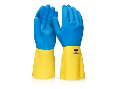 Primary image Latex household gloves Super II yellow/blue