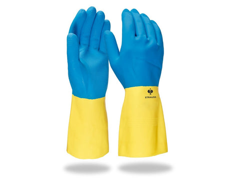 Primary image Latex household gloves Super II yellow/blue