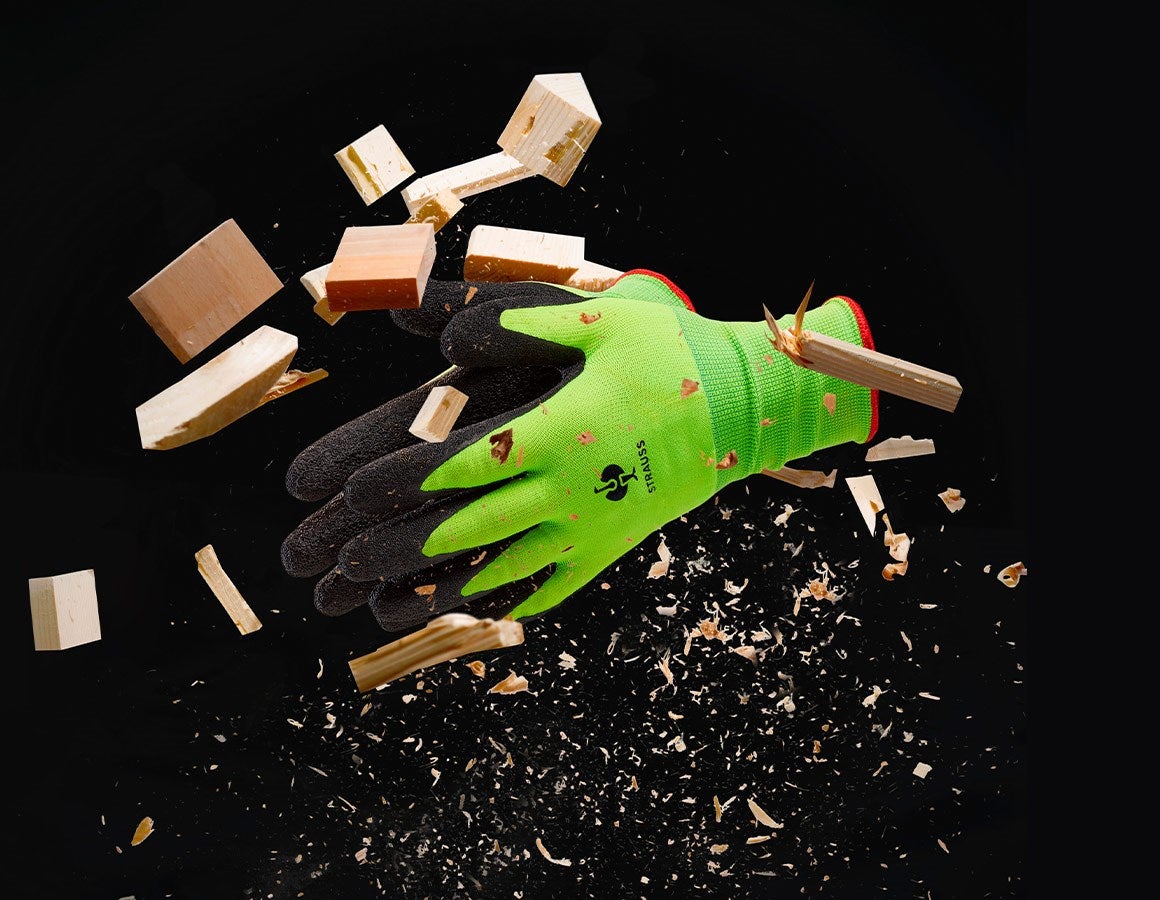 Main action image Latex knitted gloves Senso Grip XS