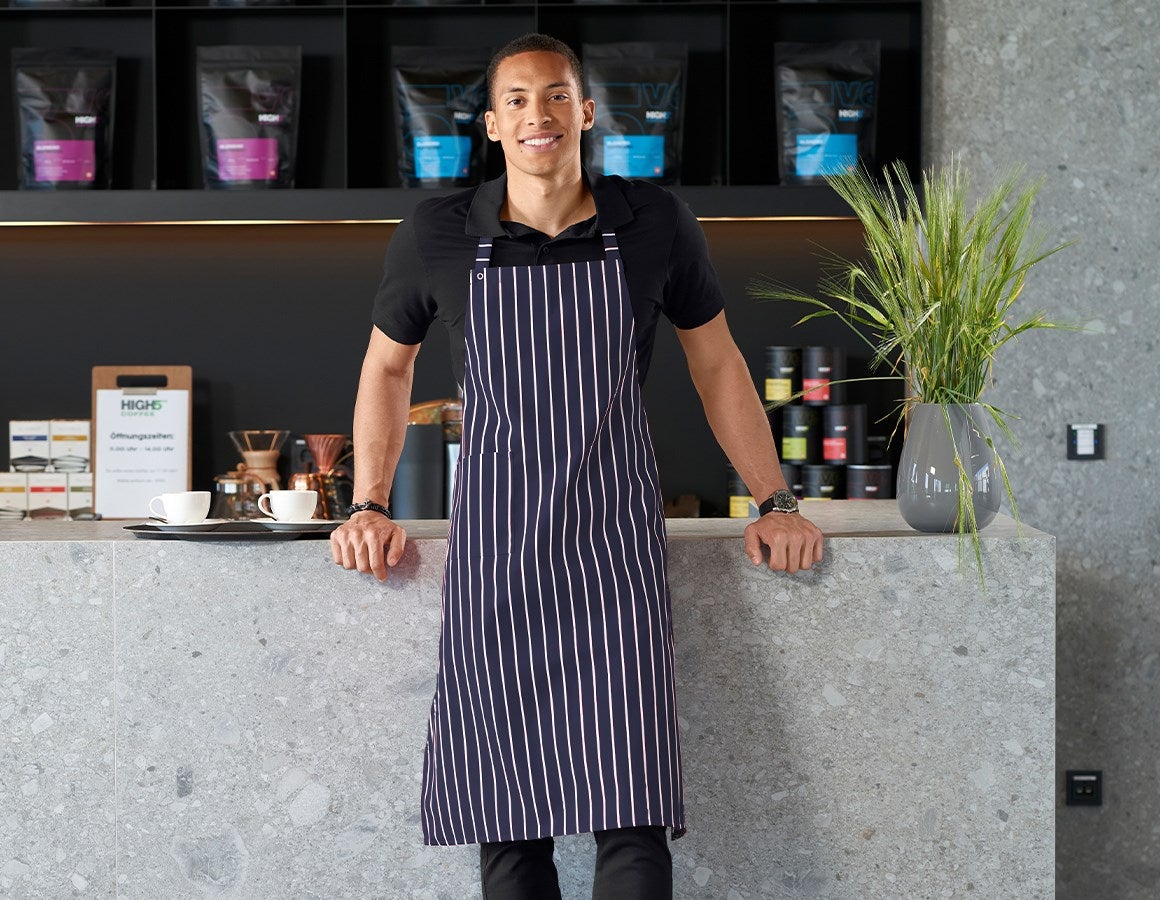 Main action image Bib Apron Turin navy/white