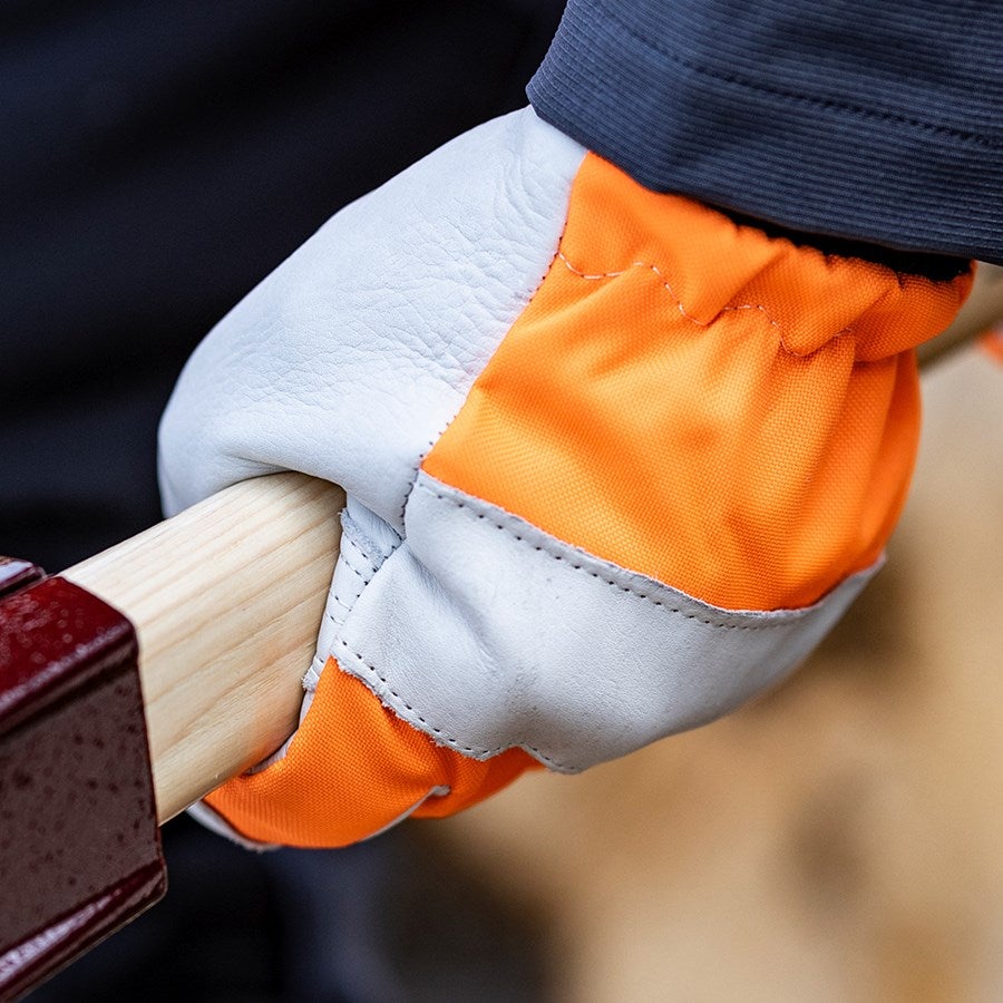 Detailed image Leather forestry cut protection gloves 9