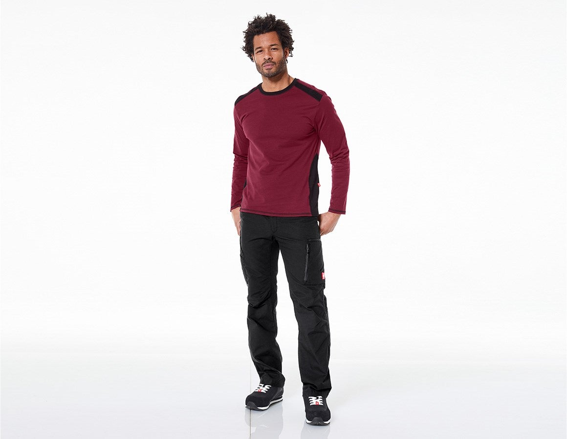 Additional image 2 Longsleeve cotton e.s.active bordeaux/black