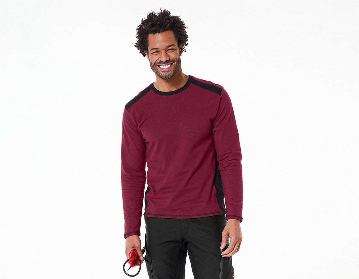 Main action image Longsleeve cotton e.s.active bordeaux/black