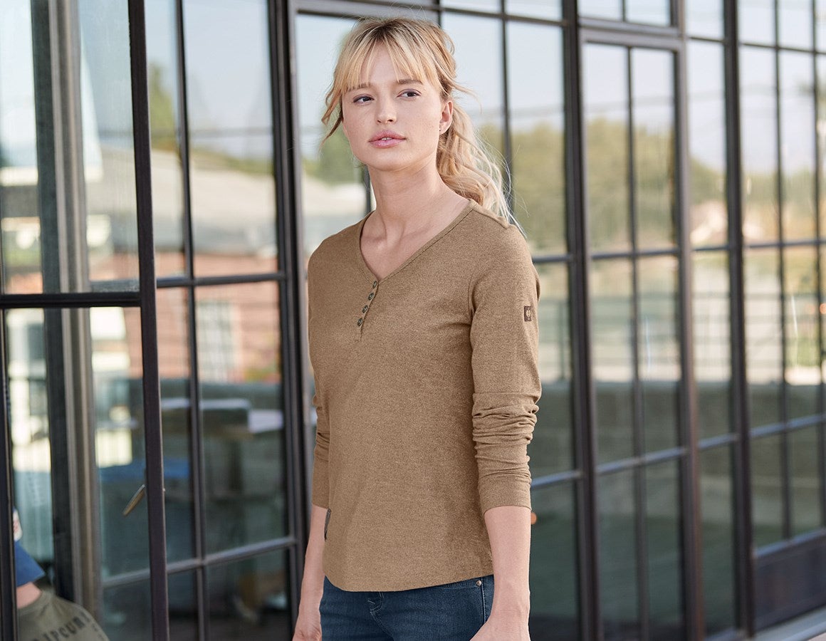 Additional image 1 Longsleeve e.s.vintage, ladies' sepia melange