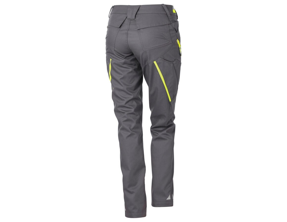Secondary image Multipocket trousers e.s.ambition, ladies' anthracite/high-vis yellow