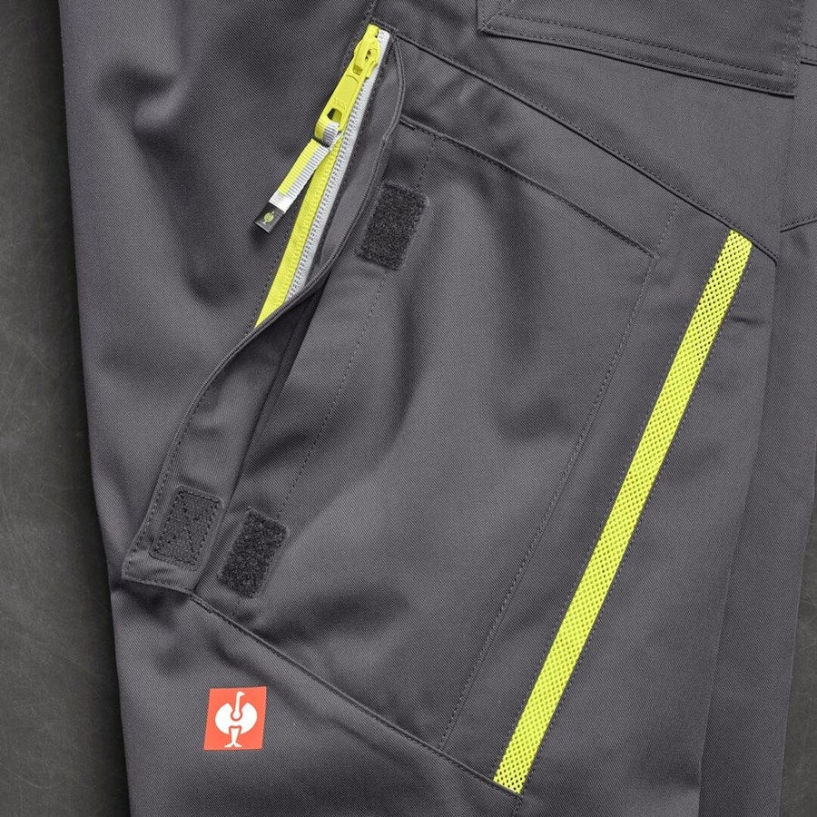 Detailed image Multipocket trousers e.s.ambition, ladies' anthracite/high-vis yellow