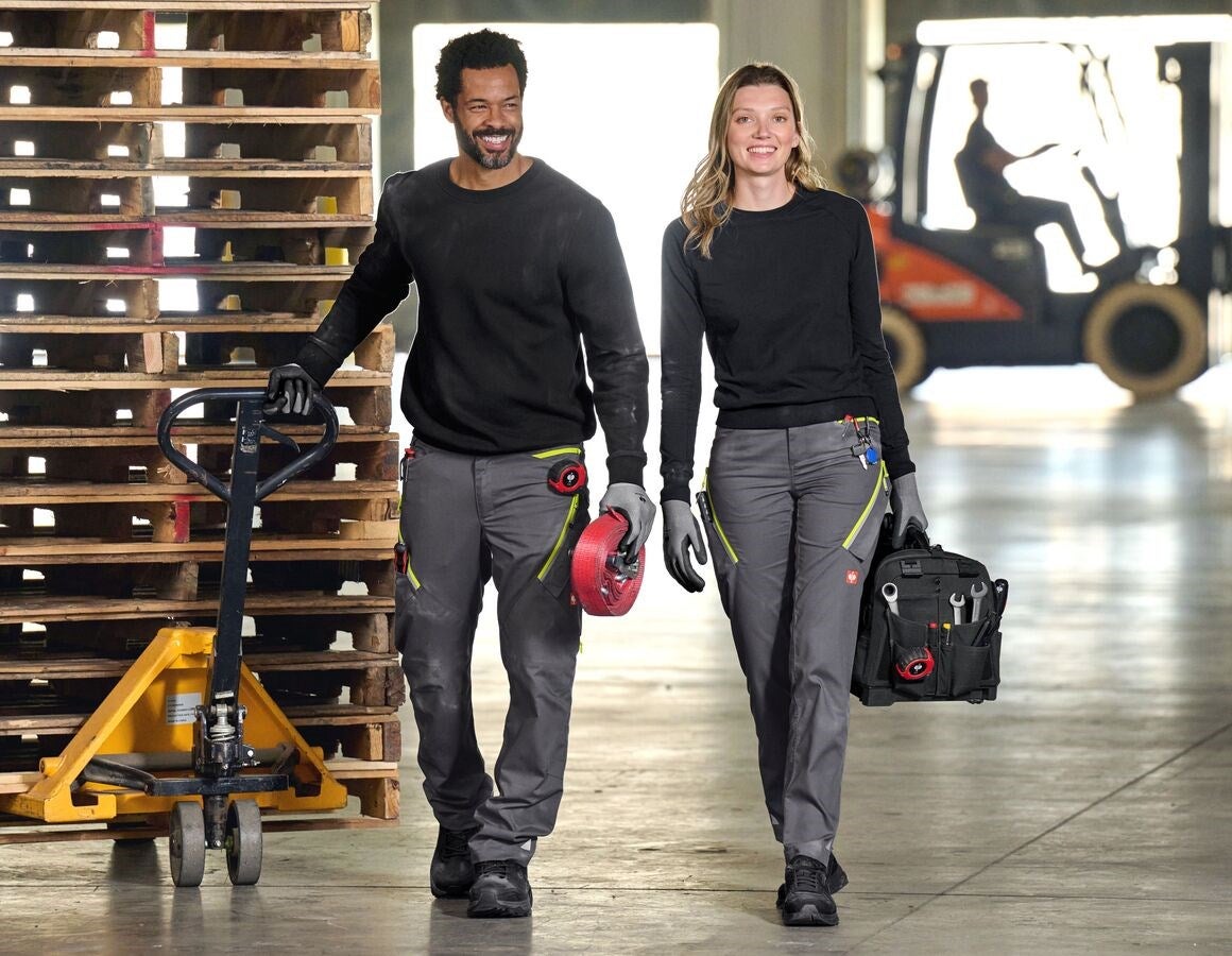 Additional image 3 Multipocket trousers e.s.ambition, ladies' anthracite/high-vis yellow