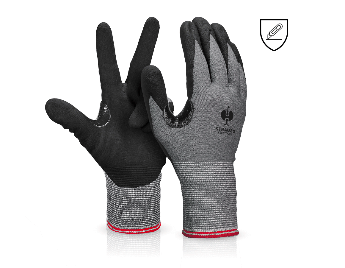 Primary image Nitrile cut protection gloves evertouch Cut C black/grey