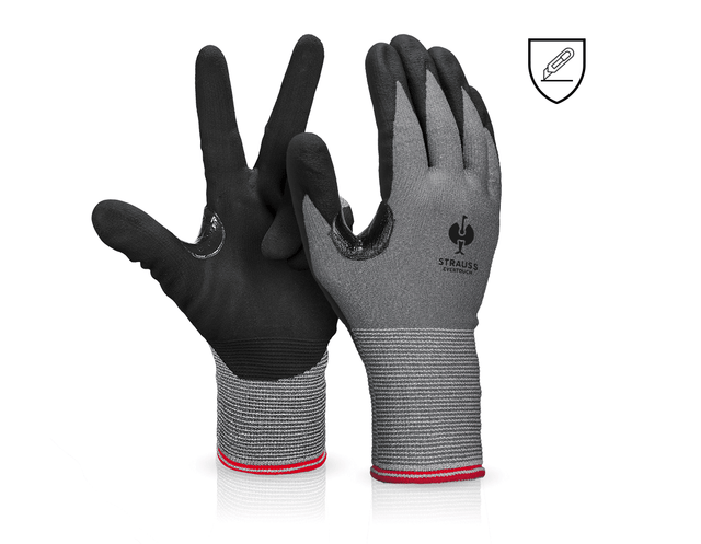 Primary image Nitrile cut protection gloves evertouch Cut C black/grey