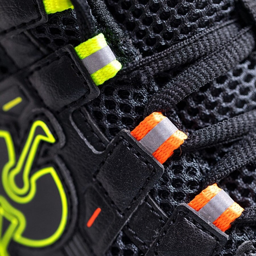 Detailed image O1 Work shoes e.s. Lewistown low black/high-vis orange/high-vis yellow