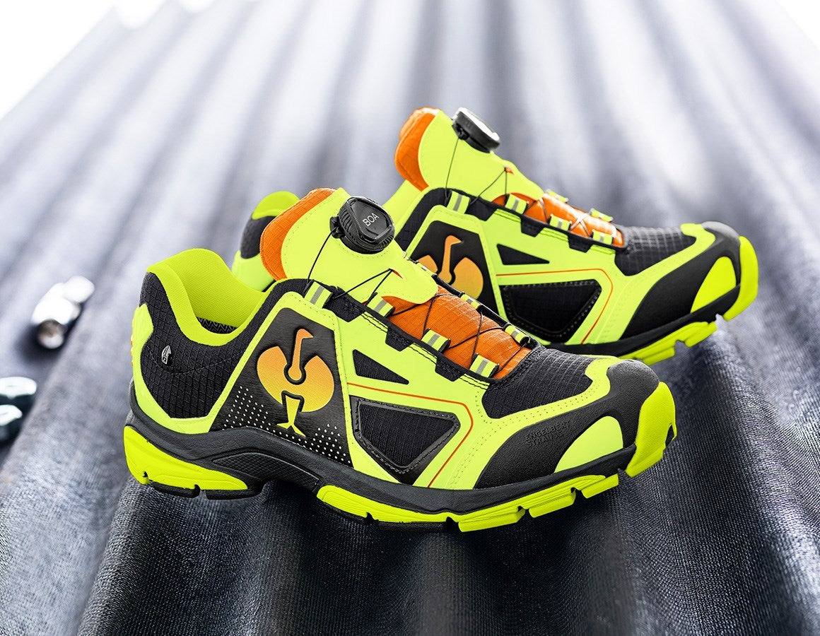 Main action image O2 Work shoes e.s. Minkar II black/high-vis yellow/high-vis orange