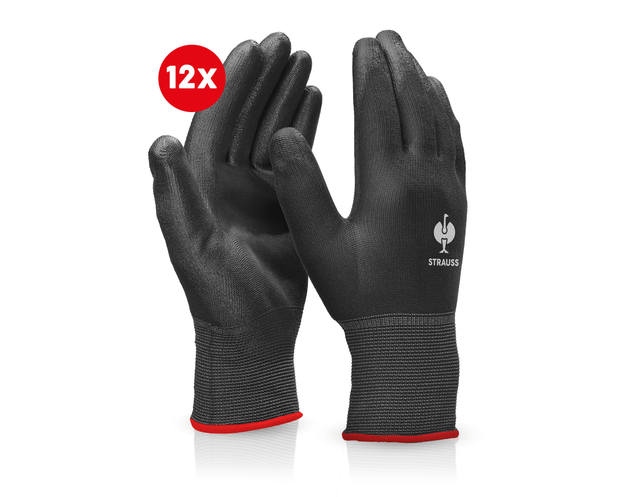 Primary image PU micro gloves Industrial, pack of 12 M/8