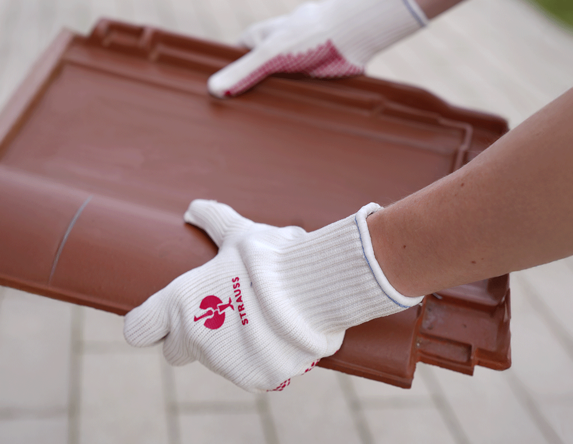 Main action image PVC knitted gloves Red-Point white