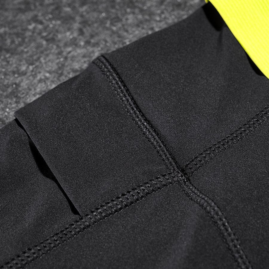 Detailed image Race tights e.s.trail, ladies' black/acid yellow